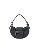 フェンディ ミニクロワッサン ハンドバッグ グレー ウール レディース FENDI 【中古】